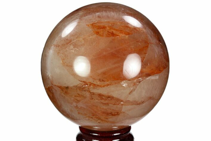 Polished Hematoid (Harlequin) Quartz Sphere - Madagascar #121615